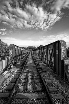 Oude spoorbrug in Crest, Frankrijk van Peter Bartelings