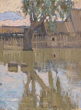 Vladimir Baranov-Rossiné - Boom en zijn weerspiegeling in het water (1907) van Peter Balan