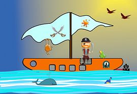 Kinderzimmerbild  -  Der Pirat by Roswitha Lorz