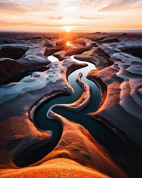 Zonsopgang bij de Grand Canyon van fernlichtsicht