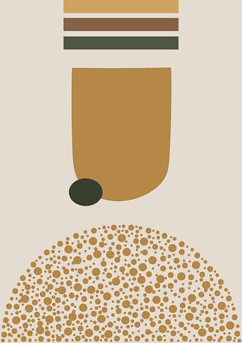 Minimalist and abstract organic shapes, retro style