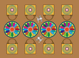 Anunnaki Swatchbag Khaki Multi Color by Esther van de Beek