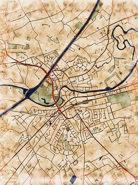 Map of Deinze with the style 'Serene Summer' by Maporia