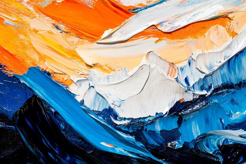 Farbenfrohe abstrakte Landschaftsstruktur von Poster Art Shop