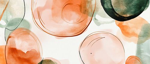 Aquarellen met organische vormen