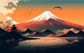 Der Berg Fuji bei Sonnenaufgang von Marc van der Heijden • Kampuchea Art