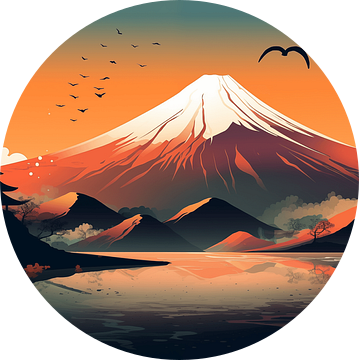 Mount Fuji bij zonsopgang van Marc van der Heijden • Kampuchea Art