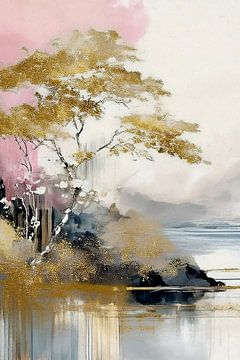 SET (deel 1) Japandi Art: Sereen Japans Landschap van Studio Pieternel