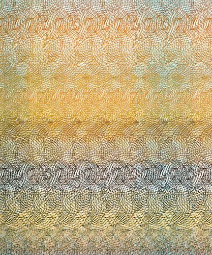 Grafische cirkels in patroon, oker