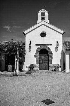 Hacienda in black and white