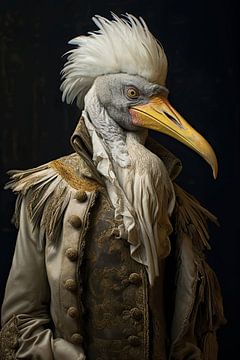 Crane in medieval dress by Wall Wonder