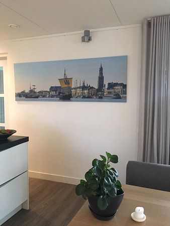 Kamper Kogge historische zeilboot op de IJssel in Kampen