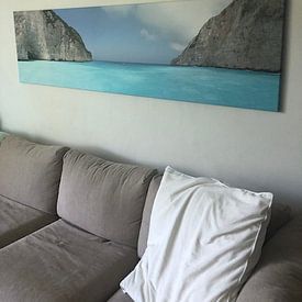 Customer photo: Uitzicht vanaf Shipwreck Beach (Zakynthos) by Leonie Boverhuis, on canvas
