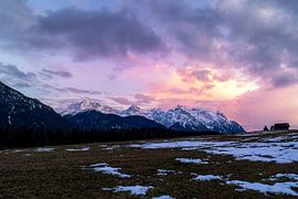 Dramatic sunset at the Karwendel