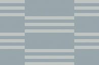 Schaakbordpatroon. Moderne abstracte minimalistische geometrische vormen in blauw en grijs 28 van Dina Dankers thumbnail