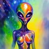 Rainbow Reunion, un portrait d'extraterrestre sur The Art Kroep