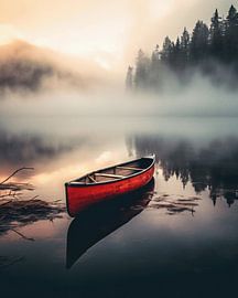 Lonely boat on the lake
