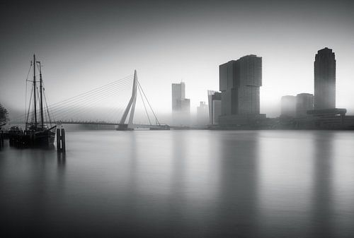 Mistige ochtend in Rotterdam