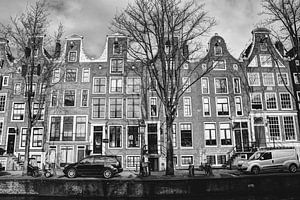 Innere Stadt von Amsterdam Niederlande Schwarz und Weiß