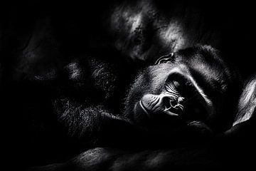 Slapende gorilla in lichtspel van Imperial Art House