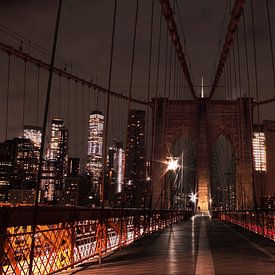 De Brooklyn Bridge, New York van Ravi Smits