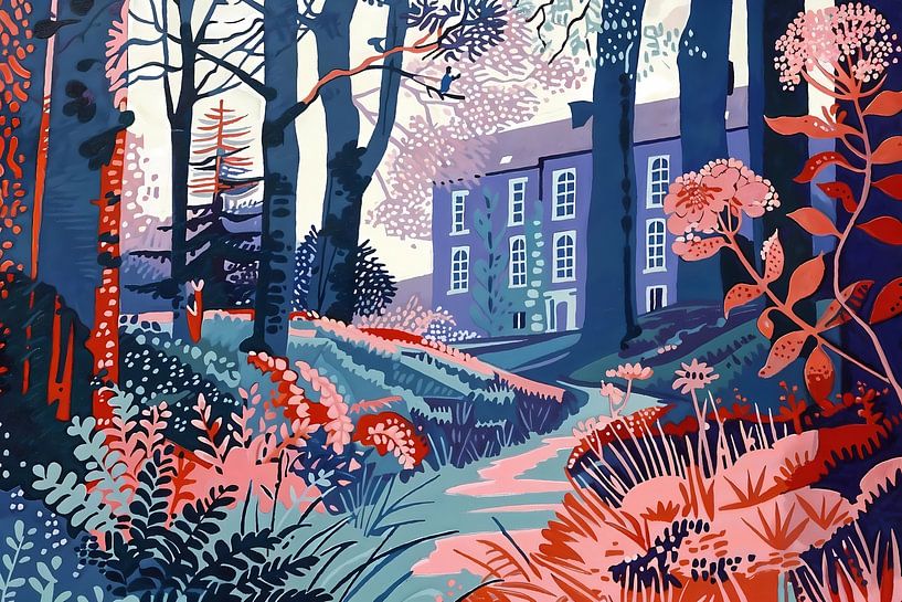 Seasonal landscape and nature, flat limited palette. by Ariadna de Raadt-Goldberg