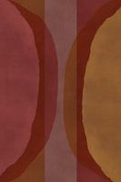 70s Retro multicolor abstract shapes. Ocher, warm red and brown.