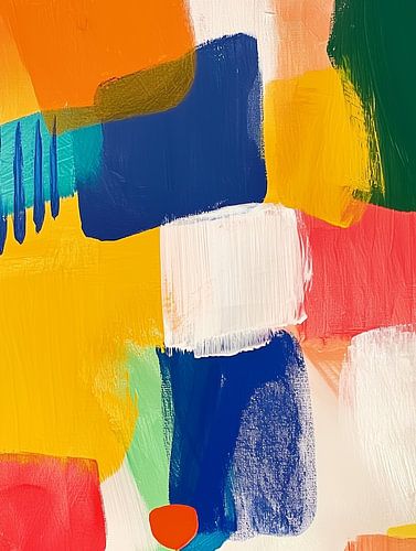 Geometrische kleurvlakken in blauw en geel