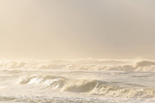 Golven op het strand van Texel in de Waddenzee