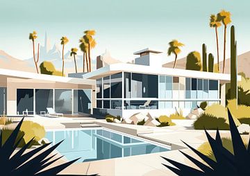 Architectuur modernisme bungalow Arizona van Vlindertuin Art