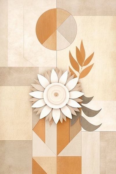 Beige Abstract by ARTEO Paintings