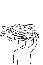 Frau trägt Holz von MishMash van Heukelom