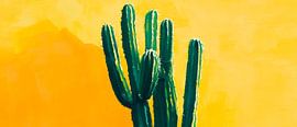 Kaktus vor gelbem Hintergrund von Poster Art Shop