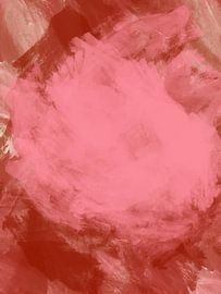Vibrant abstract red pink painting by Dina Dankers