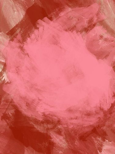 Vibrant abstract red pink painting by Dina Dankers