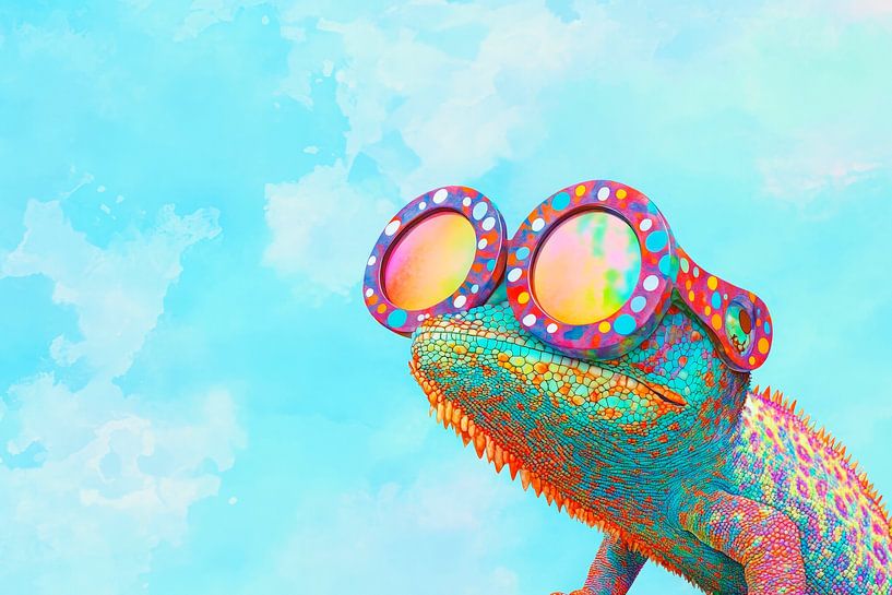 Colourful play of iridescent reptiles by Poster Art Shop