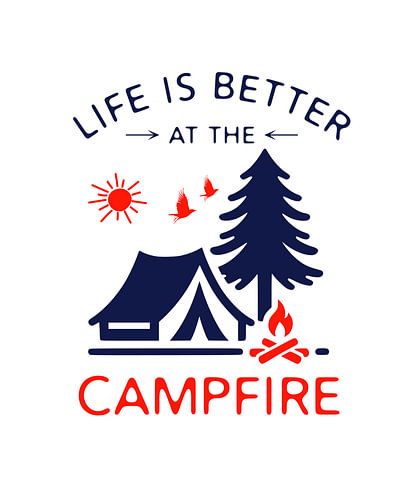 Am Lagerfeuer ist das Leben schöner – Lustiges Camping-Zitat als Geschenk für Campingfreunde