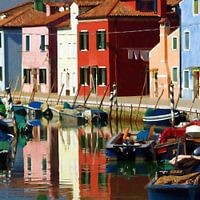 VENICE BURANO colourful houses and boats - magic burano