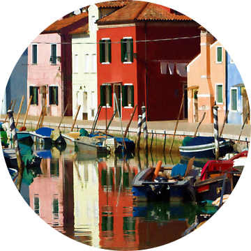 VENICE BURANO kleurrijke huizen en boten - magic burano van Bernd Hoyen