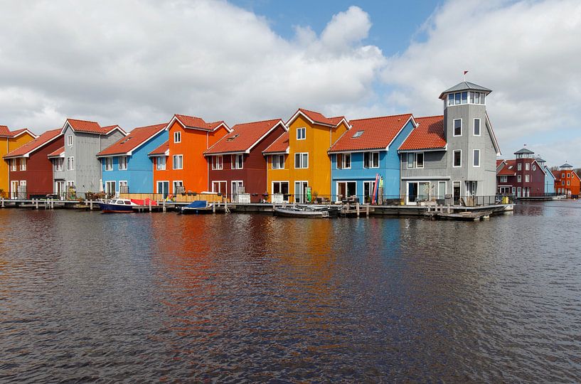 Gekleurd Reitdiep, Waterwoningen. van Anjo ten Kate