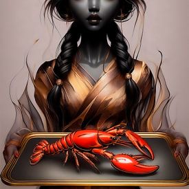 Princess with the lobster... by Ans Bastiaanssen