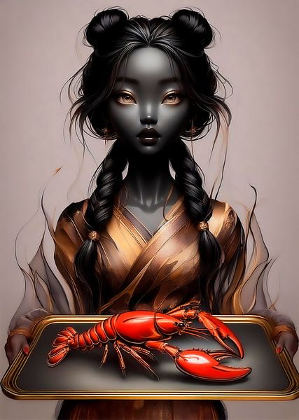 Princess with the lobster... by Ans Bastiaanssen