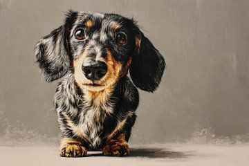 Gentle Glance of a Dachshund by Eva Lee