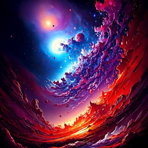 Lucht in gekleurde vlammen