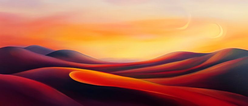 Play of colours in rolling hills - dusk by Poster Art Shop