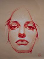 portret in rood
