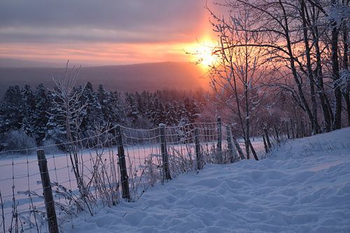 Een zonsopgang op een koude ochtend