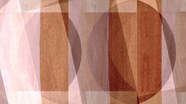 Mid Century Bauhaus Shapes Pastel Painting Soft Earth Colours by FRESH Fine Art