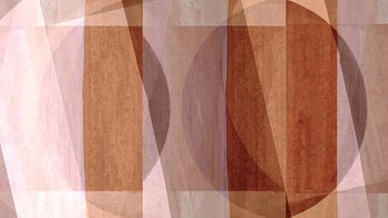 Mid Century Bauhaus Vormen Pastel Schilderij Zachte aardekleuren