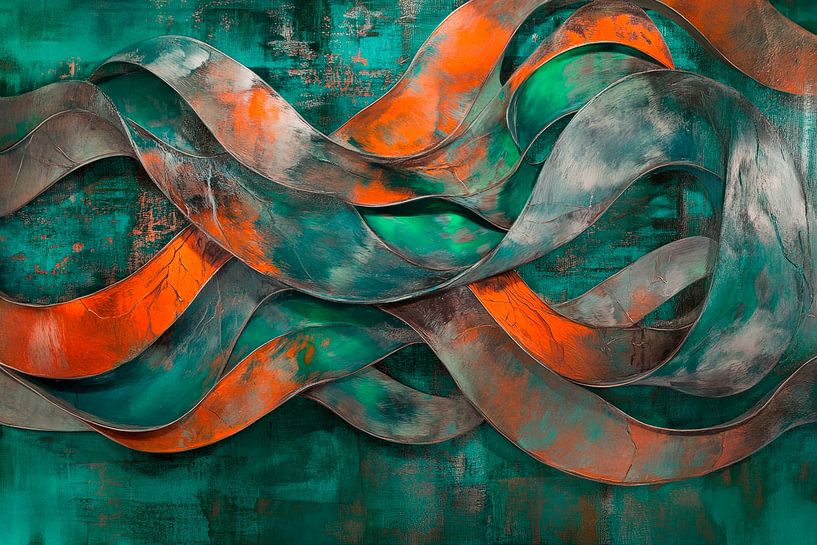 Des vagues colorées sur un fond abstrait par Poster Art Shop